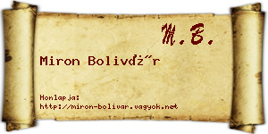 Miron Bolivár névjegykártya